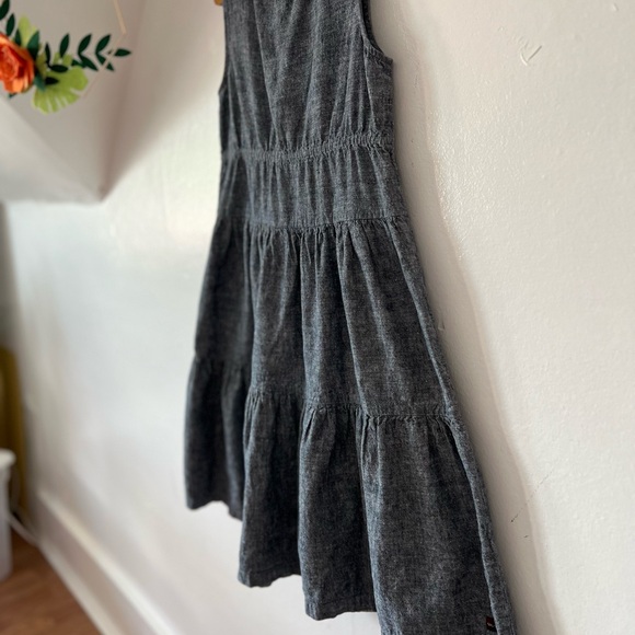 EUC Tea Collection sz 7 girls tiered chambray embroidery dress full skirt MINT - Picture 3 of 11